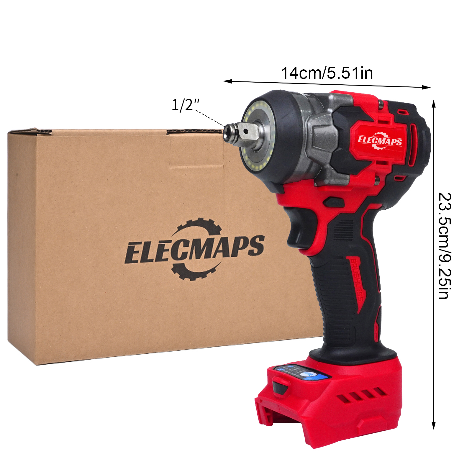 3-in-1 Cordless Brushless Impact Wrench – 450N High Torque Power Tool Perfect for Car Repair, Home DIY & Construction | Red & Black Design