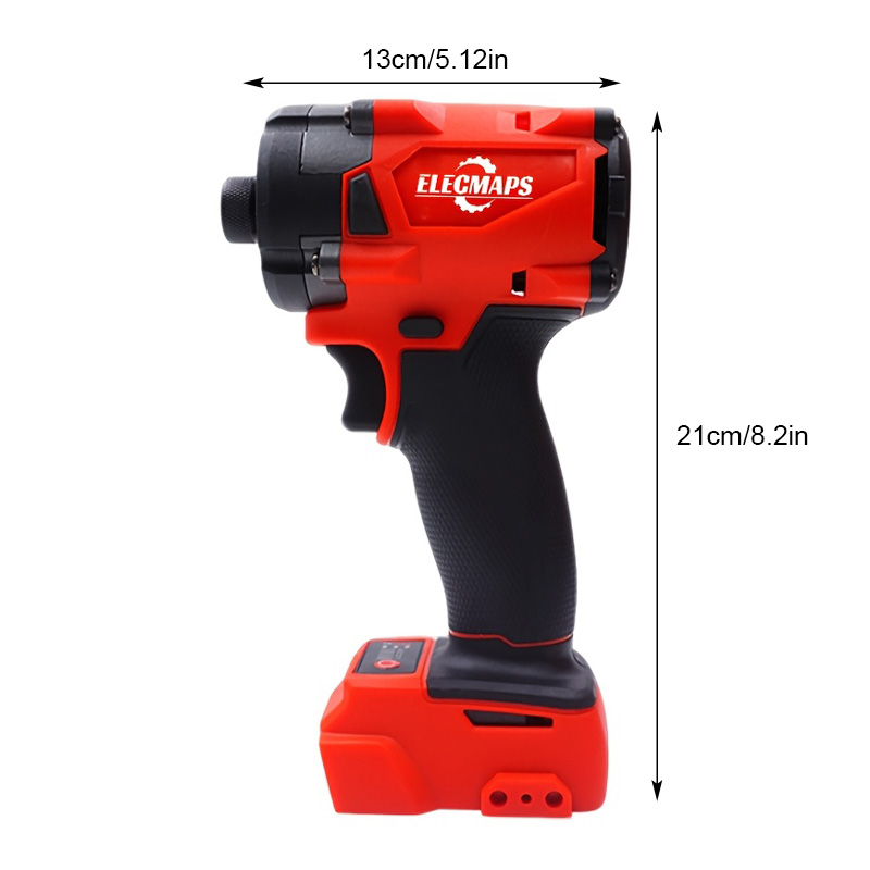 1/4" Brushless Impact Driver - 3,200 RPM & 3,800 IPM , Red and Black