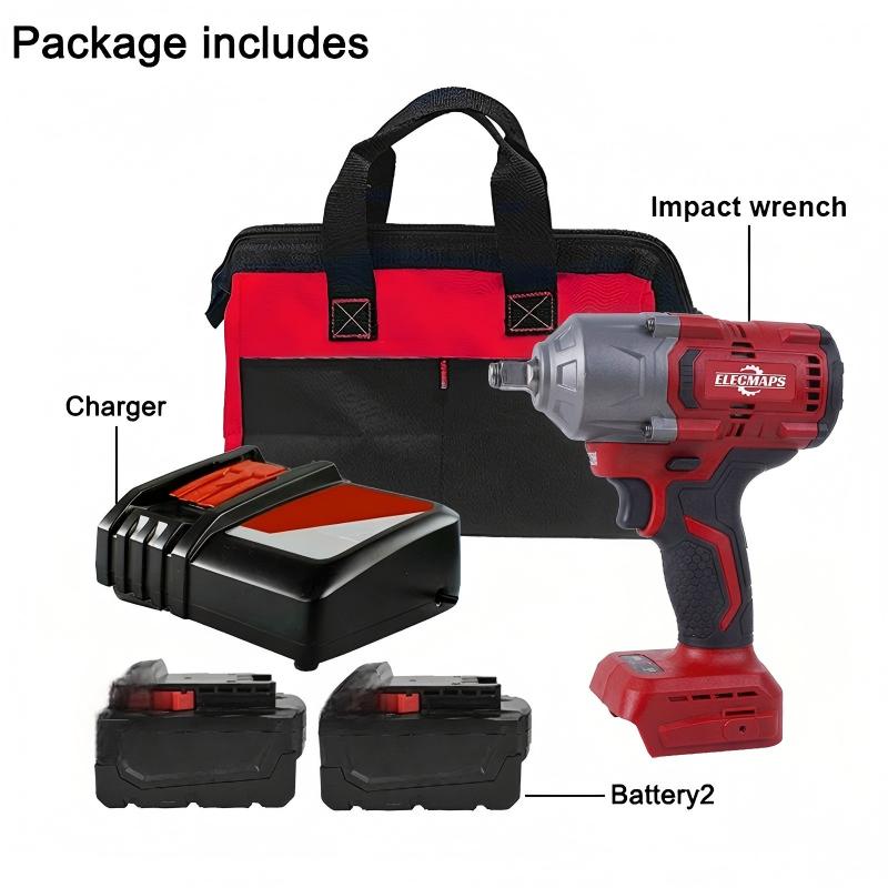 Cordless Impact Wrench 950 FT-LBS, 1/2 Inch Brushless Electric High Torque Wrench for Car Repair and Construction