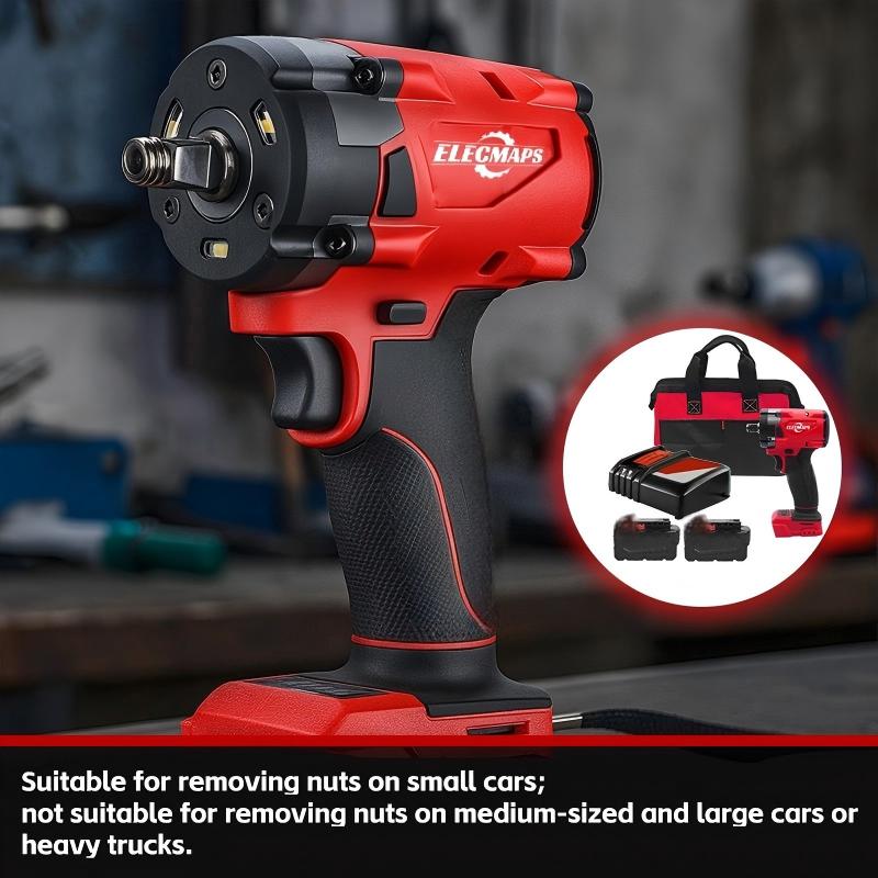 Brushless Impact Wrench 1/2", 350N Low Torque, Perfect for Home Use, Screw Removal & Drilling
