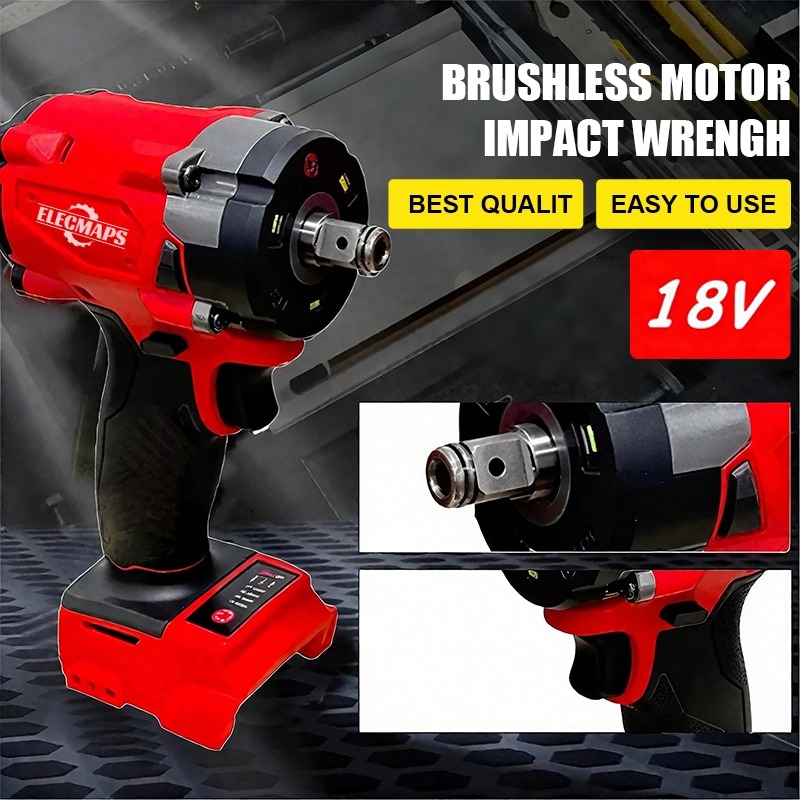 Brushless Impact Wrench 1/2", 350N Low Torque, Perfect for Home Use, Screw Removal & Drilling