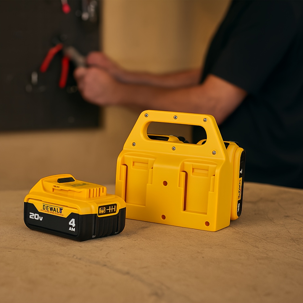 Universal Power Tool Battery Holder – Portable Organizer Rack for 20V Battery Packs, Quick Mount Storage for Jobsite & Workshop Use