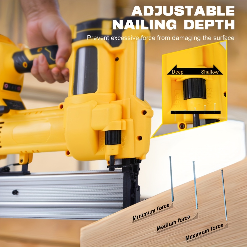 Powerful cordless electric nail gun, air pump heavy-duty nail gun, brushless electric nail gun, 2-in-1 electric nail gun, dual mode, tool only, suitable for home renovation and woodworking.
