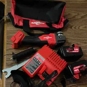 4-1/2" Angle Grinder – Wireless, Compatible Metal Cutting,Anti-Rust Removable Guard – Stainless Steel/Rubber Grip