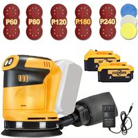 20V Cordless Brushless Orbital Sander Kit – Variable Speed Handheld Sander with Dust Collector & Sanding Pads, Compatible with 20V Battery System for Woodworking, Polishing & DIY Projects