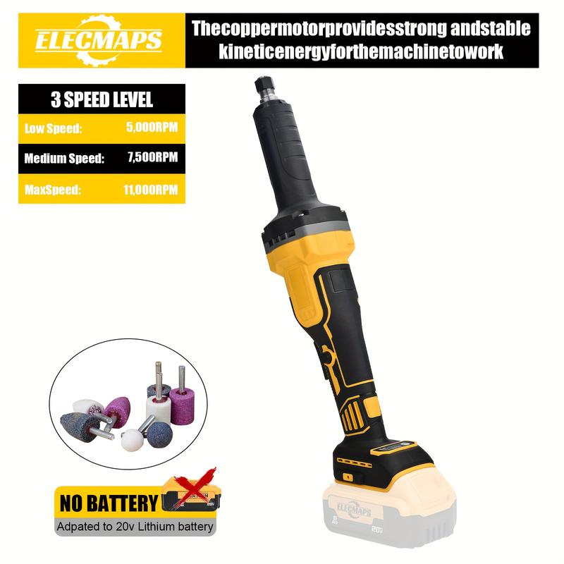 High-Speed 11000 RPM Cordless Straight Grinder | Fits DEWALT 20V Batteries, Perfect for Rust, Metal & DIY Polishing