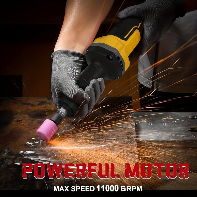 High-Speed 11000 RPM Cordless Straight Grinder | Fits DEWALT 20V Batteries, Perfect for Rust, Metal & DIY Polishing