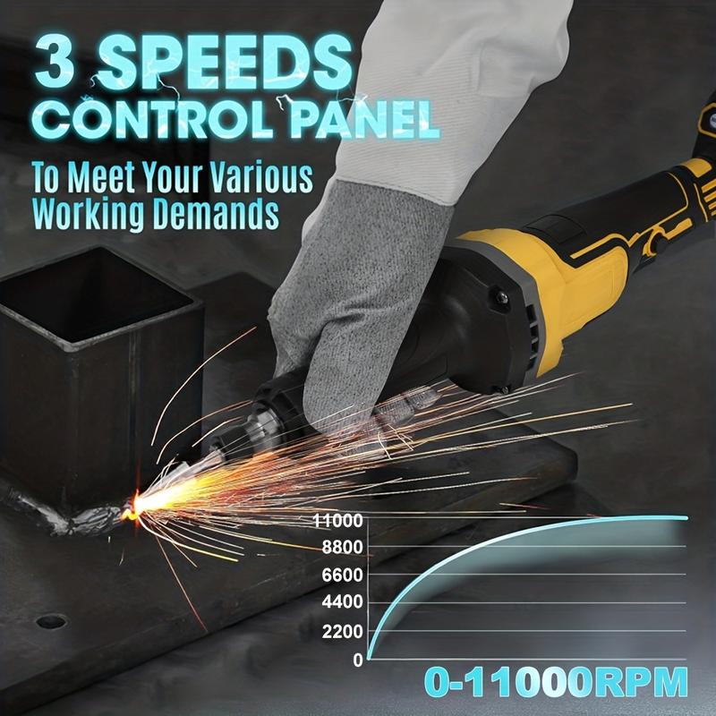 High-Speed 11000 RPM Cordless Straight Grinder | Fits DEWALT 20V Batteries, Perfect for Rust, Metal & DIY Polishing