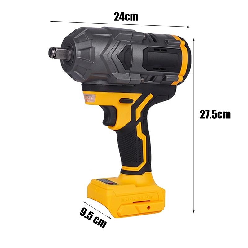 Cordless Impact Wrench 950 ft-lbs, 1/2-inch Brushless Electric High Torque Wrench for Auto Repair and Construction, Compatible with Dewalt 20V Battery
