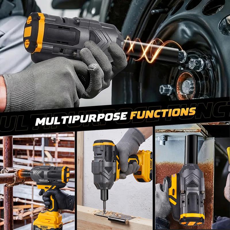 Cordless Impact Wrench 950 ft-lbs, 1/2-inch Brushless Electric High Torque Wrench for Auto Repair and Construction, Compatible with Dewalt 20V Battery