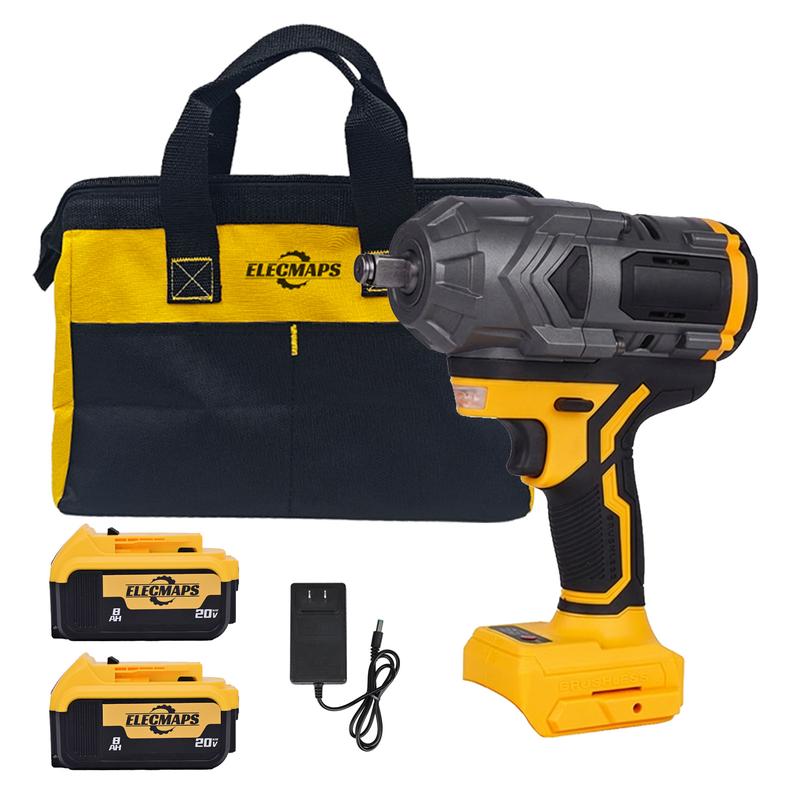 Cordless Impact Wrench 950 ft-lbs, 1/2-inch Brushless Electric High Torque Wrench for Auto Repair and Construction, Compatible with Dewalt 20V Battery