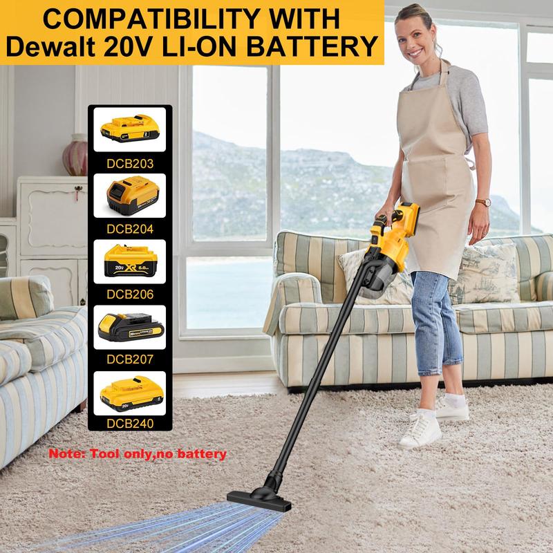 Cordless Vacuum Cleaner for 20V MAX Battery, Handheld Vacuum Cleaner for Home Car Hardwood Floor Carpet, Portable Shop Vacuum with Washable HEPA Filter
