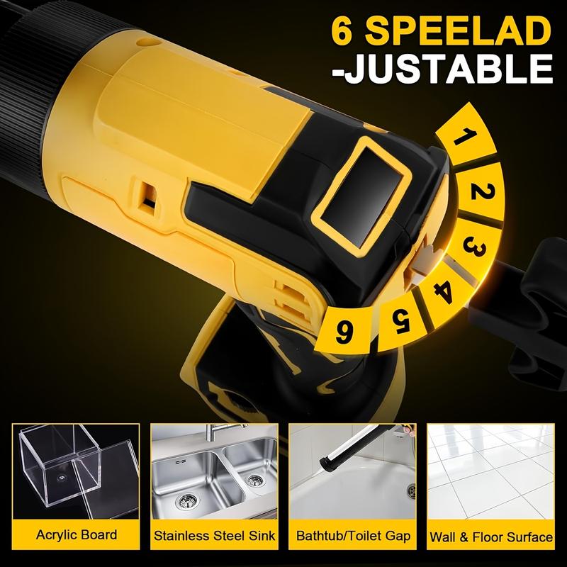Cordless Caulking Gun Kit for DEWALT 20V Battery 4 Speed Adjustable Heavy Duty Electric Sealant Gun with LED Light Battery and Charger for DIY Crafts and Home Repairs