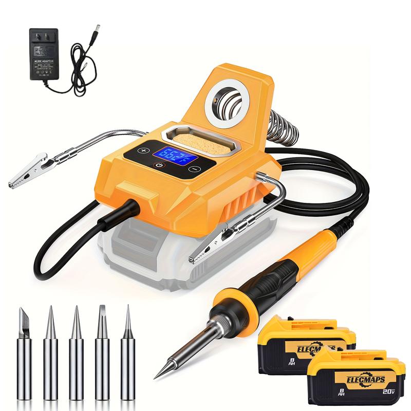 Portable Cordless Soldering Pen – Fits DEWALT 20V Battery, Heats Up Fast, LCD Display, Includes 6 Tips | Perfect for DIY & Electronics Repair