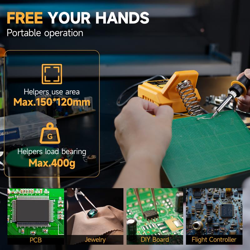 Portable Cordless Soldering Pen – Fits DEWALT 20V Battery, Heats Up Fast, LCD Display, Includes 6 Tips | Perfect for DIY & Electronics Repair