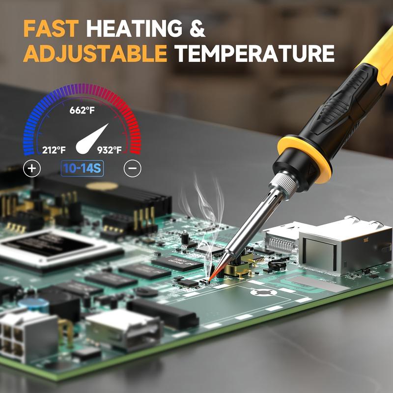 Portable Cordless Soldering Pen – Fits DEWALT 20V Battery, Heats Up Fast, LCD Display, Includes 6 Tips | Perfect for DIY & Electronics Repair