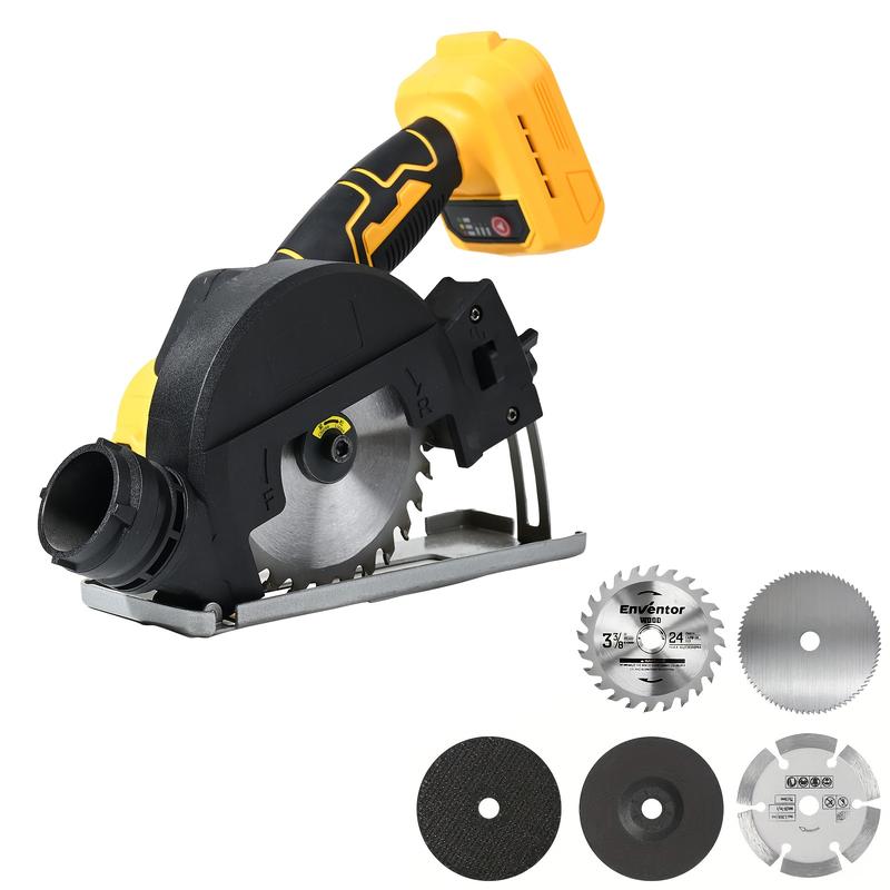 4-inch Brushless Compact Circular Saw, Suitable for 20V Battery, Adjustable Protection Angle, 4 Adjustable Gears, 20000RPM/min, Suitable for Home Decoration, Board, Stone, Tile Cutting