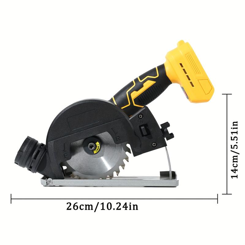 4-inch Brushless Compact Circular Saw, Suitable for 20V Battery, Adjustable Protection Angle, 4 Adjustable Gears, 20000RPM/min, Suitable for Home Decoration, Board, Stone, Tile Cutting
