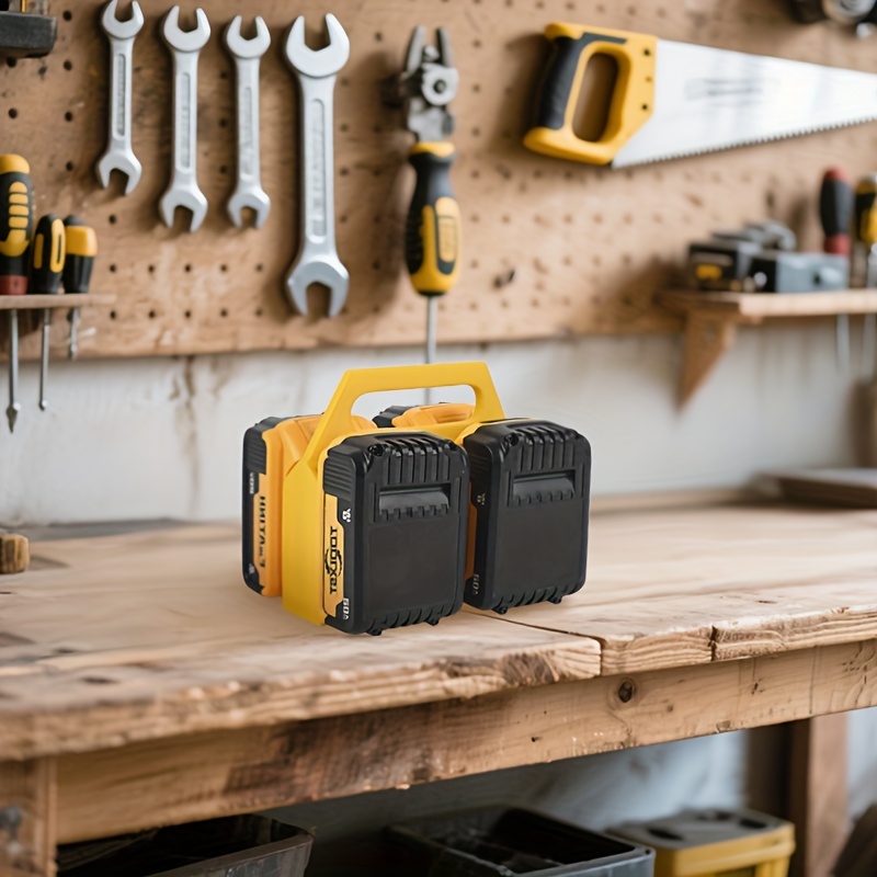 Universal Power Tool Battery Holder – Portable Organizer Rack for 20V Battery Packs, Quick Mount Storage for Jobsite & Workshop Use