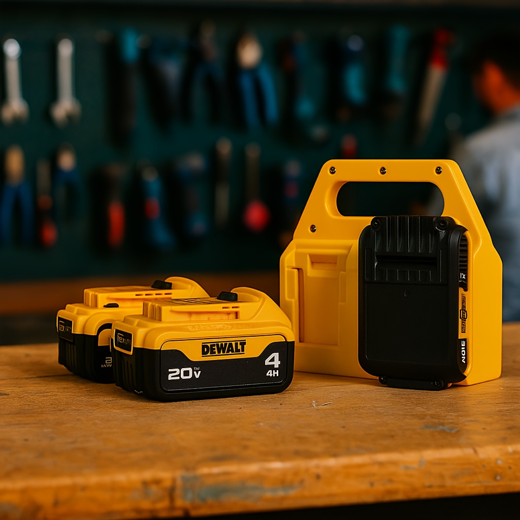 Universal Power Tool Battery Holder – Portable Organizer Rack for 20V Battery Packs, Quick Mount Storage for Jobsite & Workshop Use