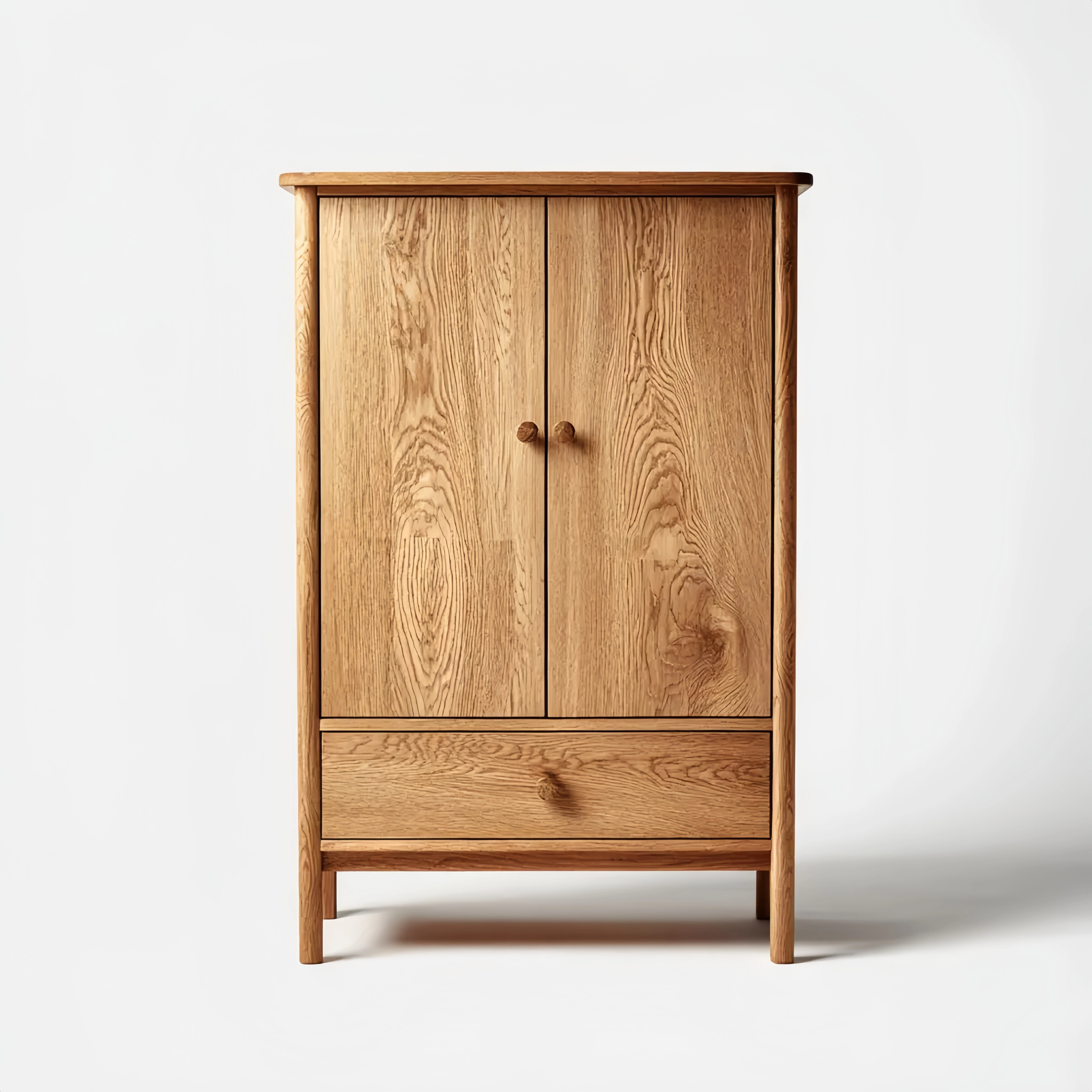 Aufbewahrungsschrank Eiche Massivholz 90x45x120 cm – Natürliche Farbe – Klassisches Design