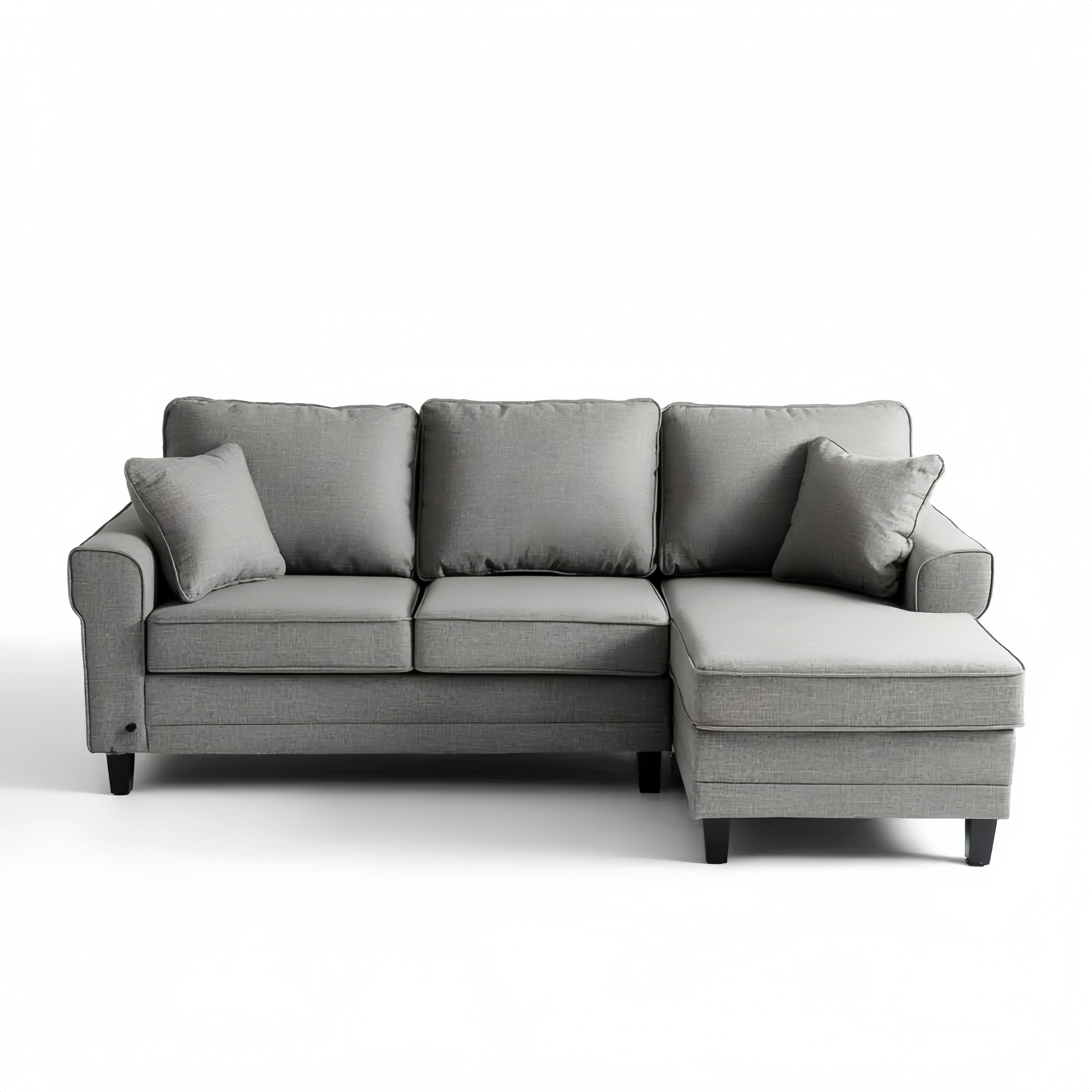 Modernes Ecksofa Stoff 200x140x85 cm - Hellgrau