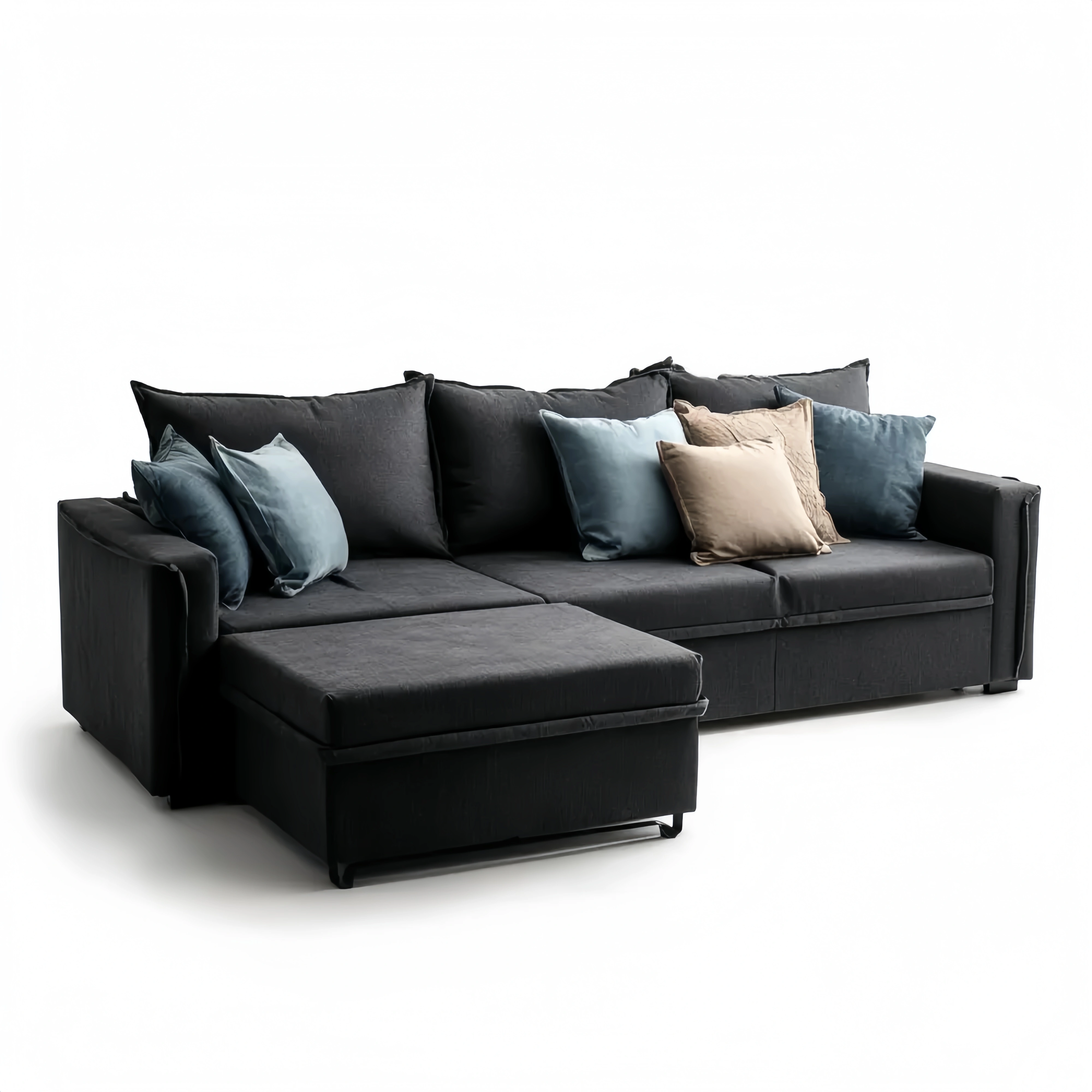 Ecksofa Stoff 280x160x85 cm - Dunkelgrau - Modernes Design