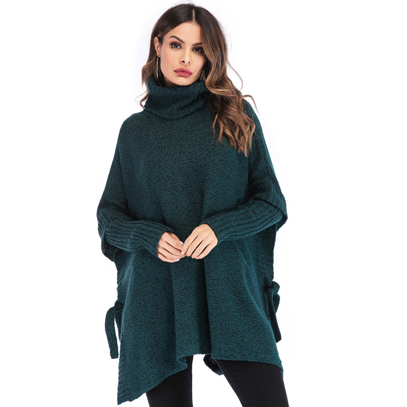 Women's Plus Size Turtleneck Sweater Loose Knit Pullover
