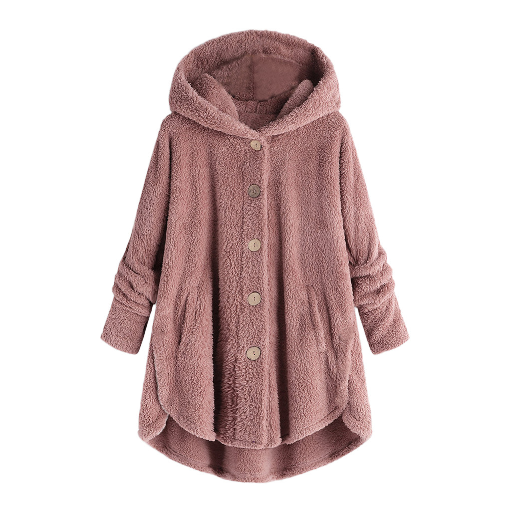 Women's Asymmetrical Fleece Hooded Cardigan with Pockets