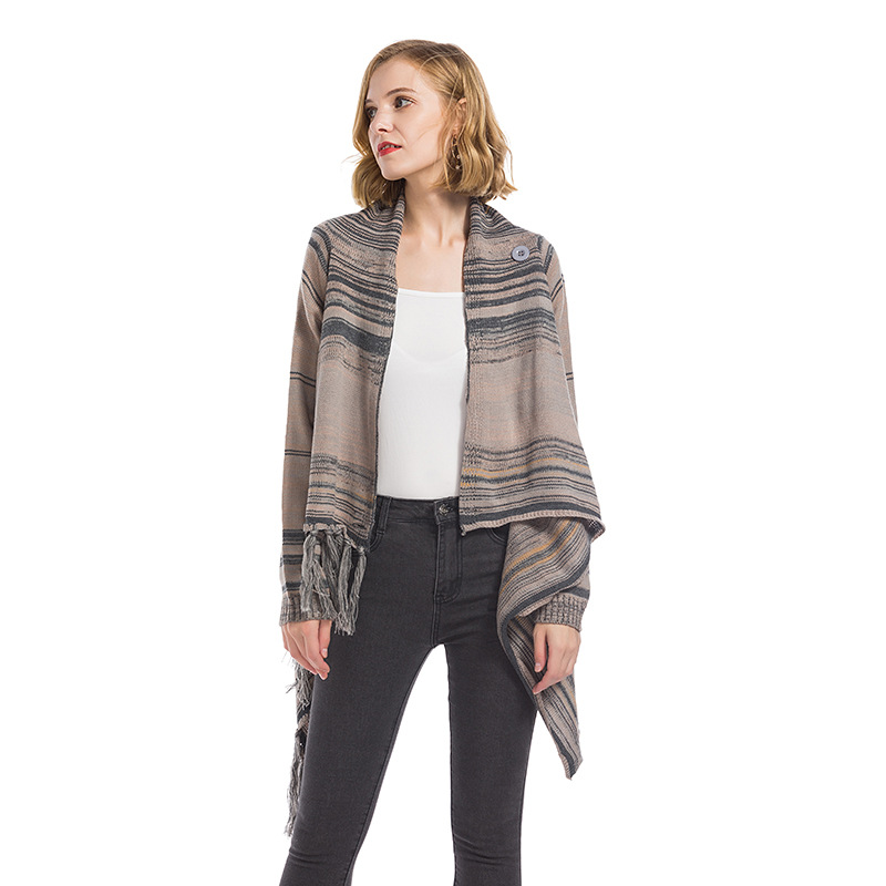 Women's Loose Knit Sweater with Scarf Neck