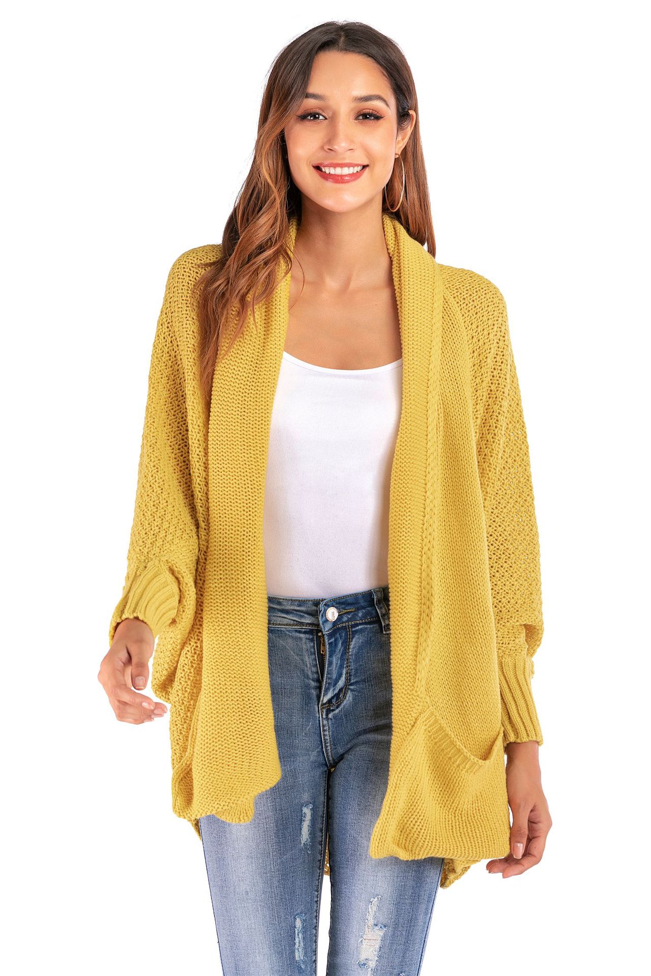 Batwing Sleeve Knit Cardigan Sweater