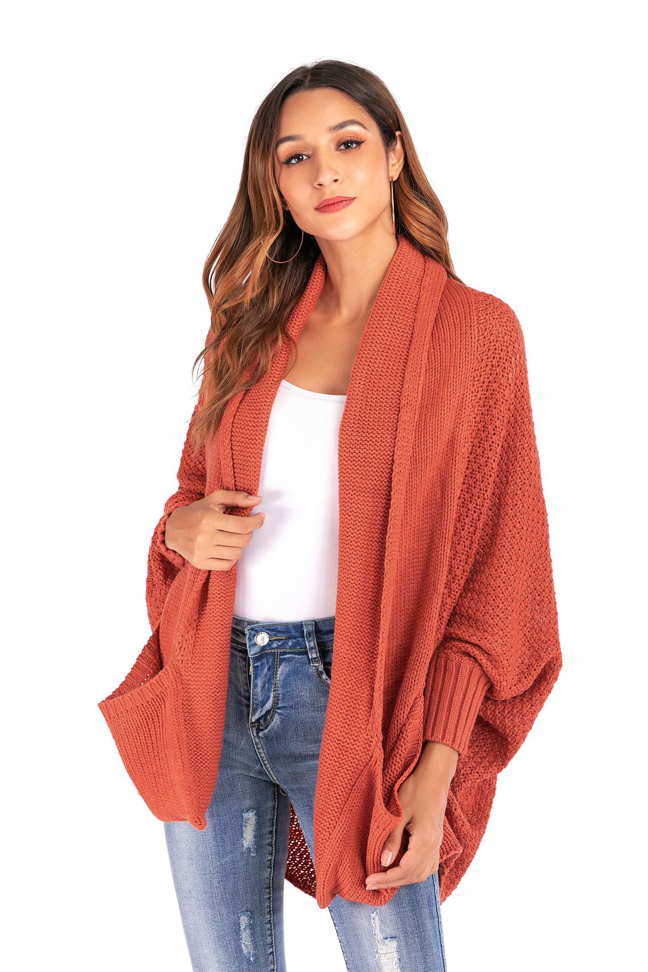 Batwing Sleeve Knit Cardigan Sweater