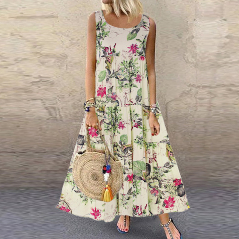 Women's Crewneck Tiered Cake Dress