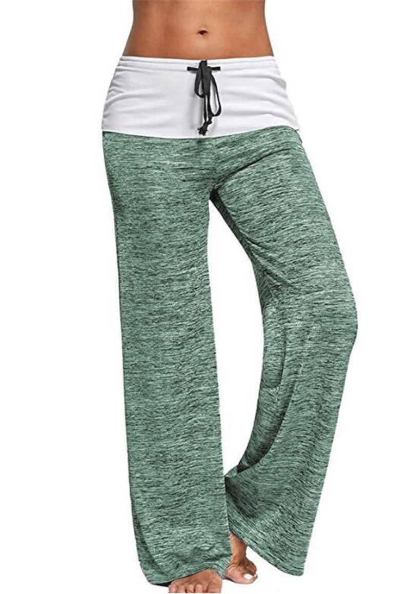 Color-Block Quick-Dry Wide-Leg Yoga Pants for Women
