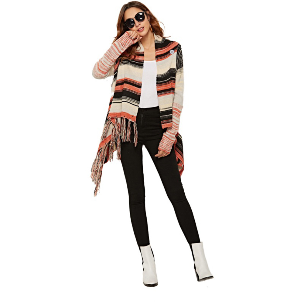 Women's Fringe Tassel Knit Cardigan Sweater Plus Size