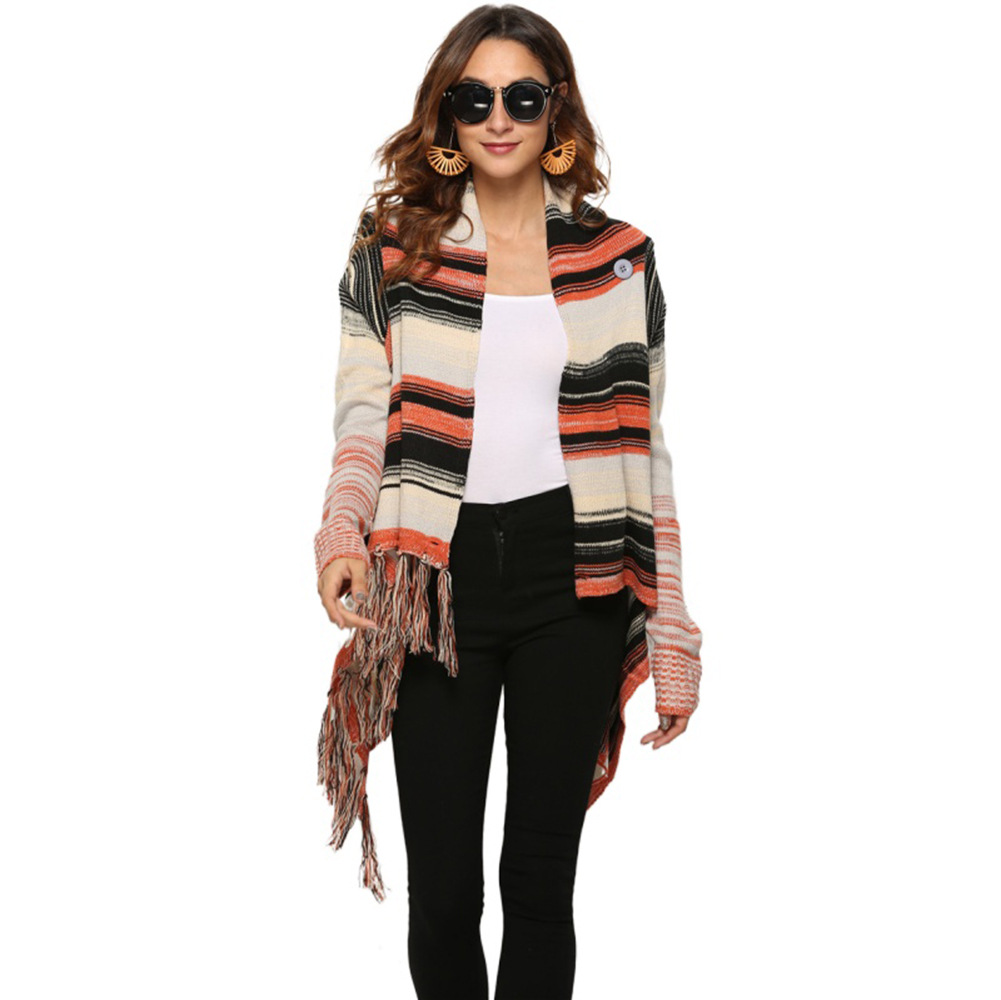 Women's Fringe Tassel Knit Cardigan Sweater Plus Size