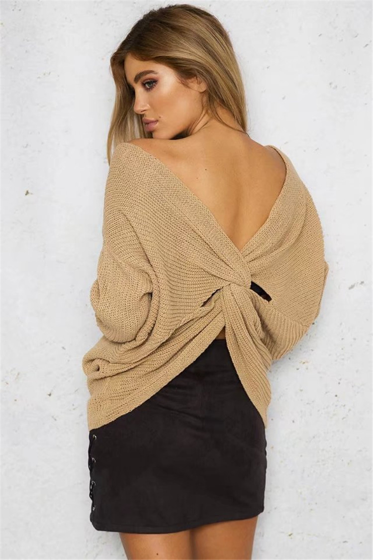 Women's V-Neck Slim Fit Knit Sweater