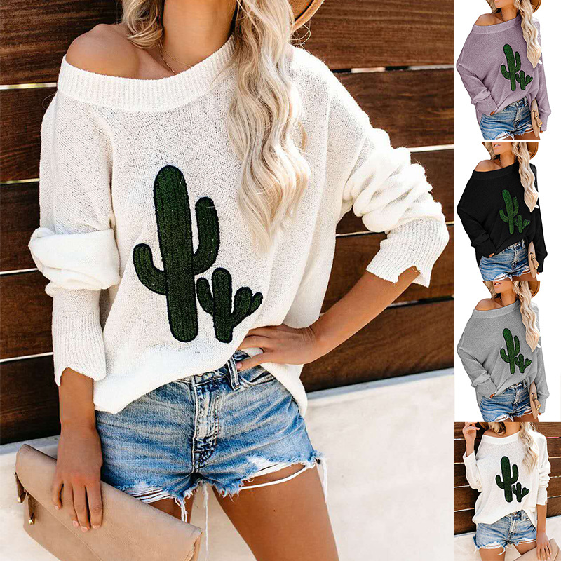 Women's Distressed Knit Pullover Sweater with Batwing Sleeves