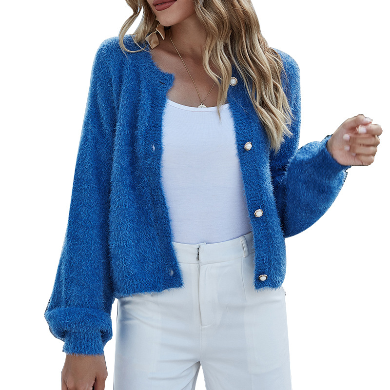 Long Sleeve Knit Cardigan Loose Short Sweater Coat