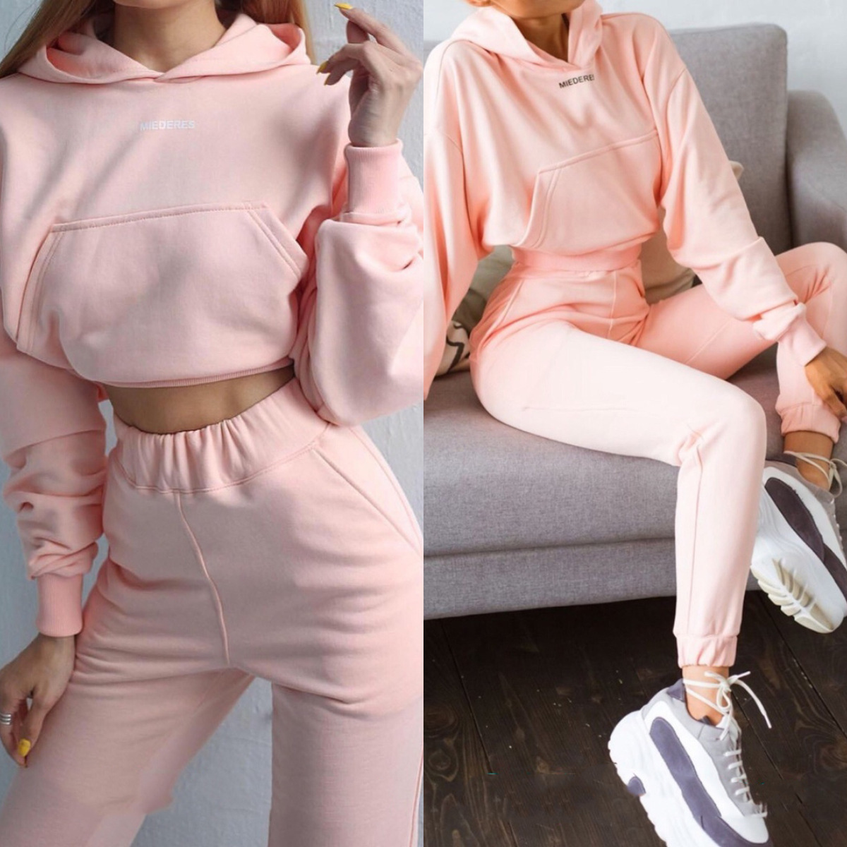 Women's Long Sleeve Casual Two-Piece Pants Set