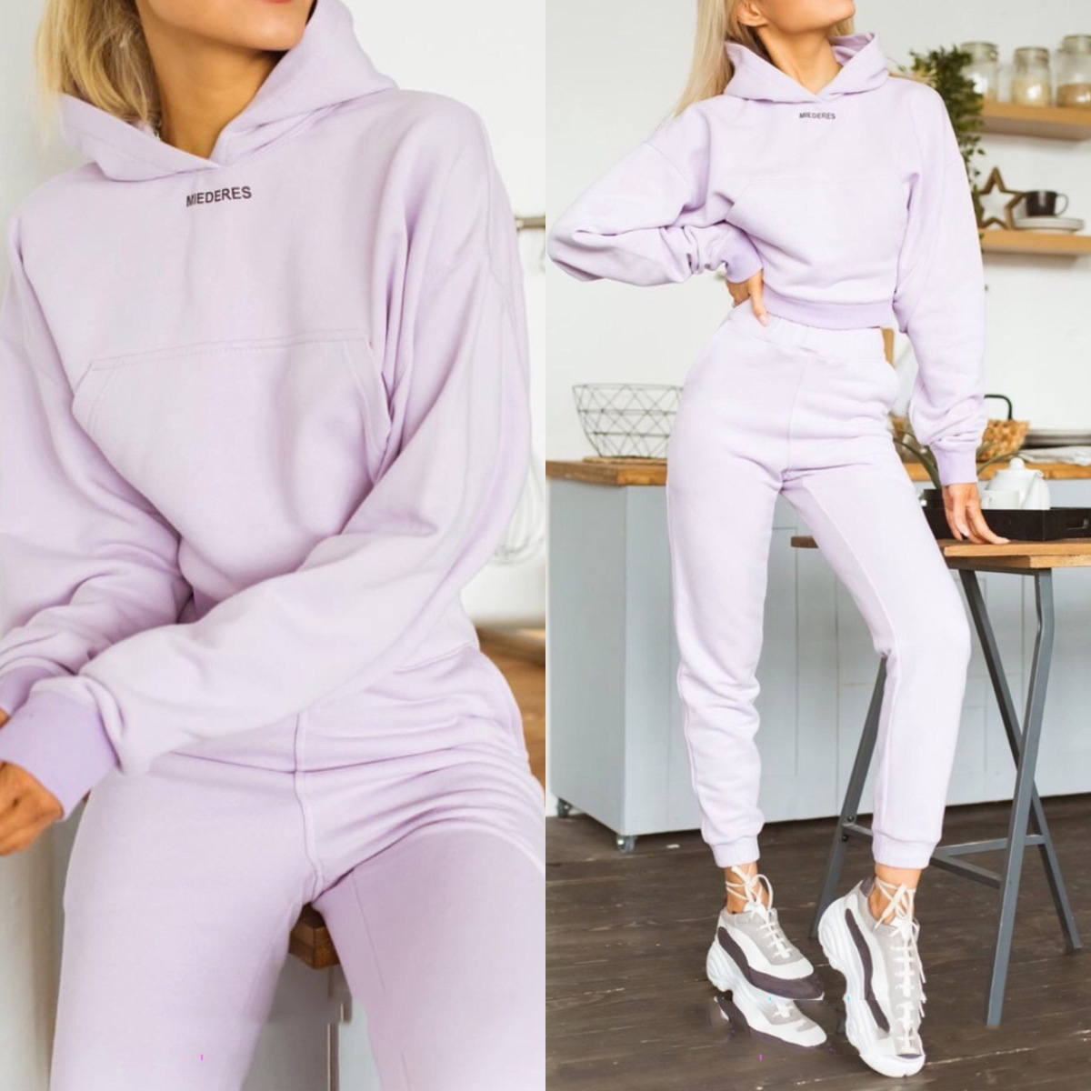Women's Long Sleeve Casual Two-Piece Pants Set