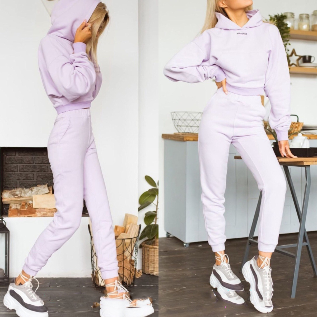 Women's Long Sleeve Casual Two-Piece Pants Set