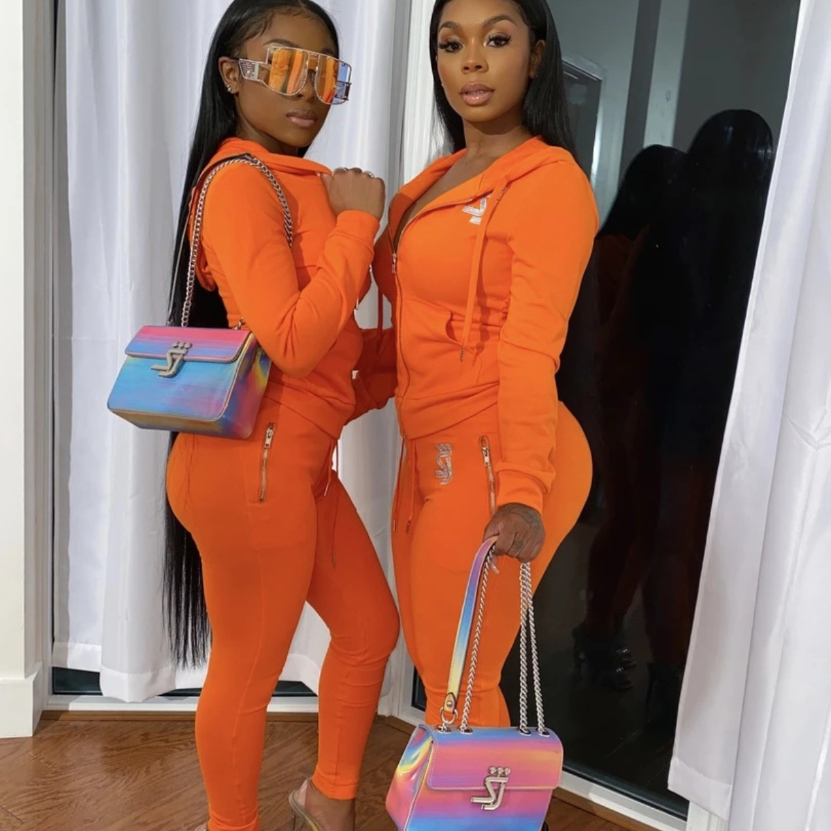 Women's Hooded Casual Sweatsuit Two-Piece Set