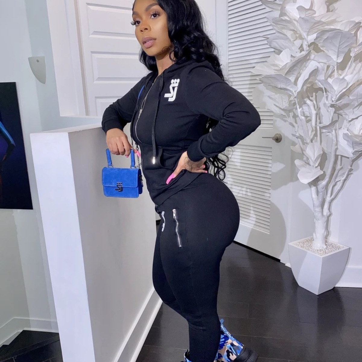 Women's Hooded Casual Sweatsuit Two-Piece Set