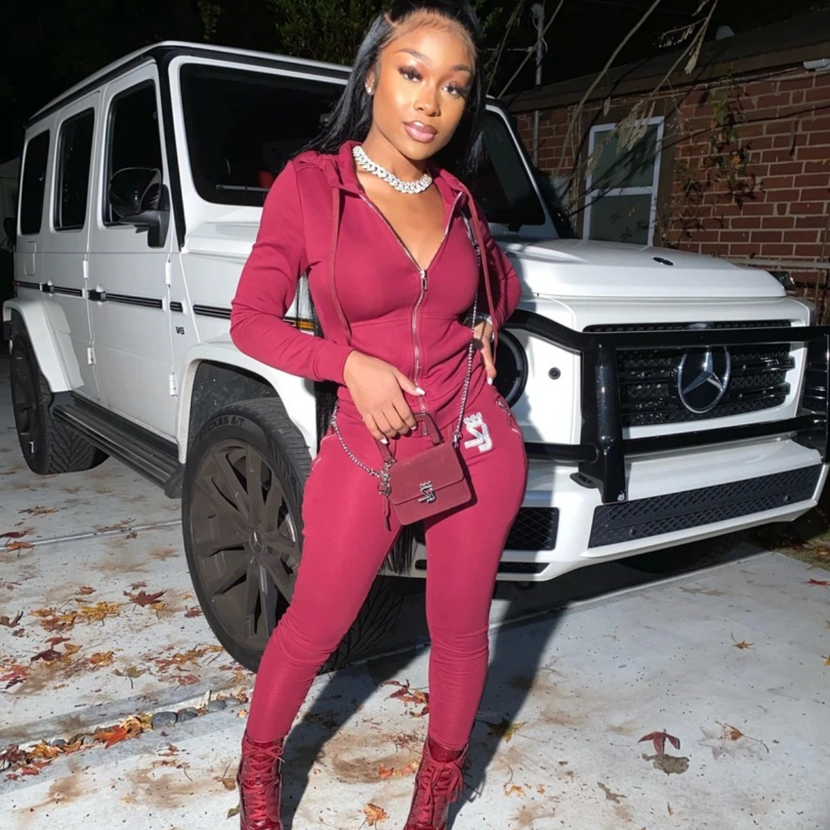 Women's Hooded Casual Sweatsuit Two-Piece Set
