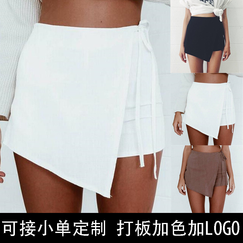 Women's Asymmetric Bandage Skirt Shorts Thin Summer Casual Pants
