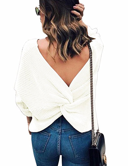 Women's V-Neck Slim Fit Knit Sweater