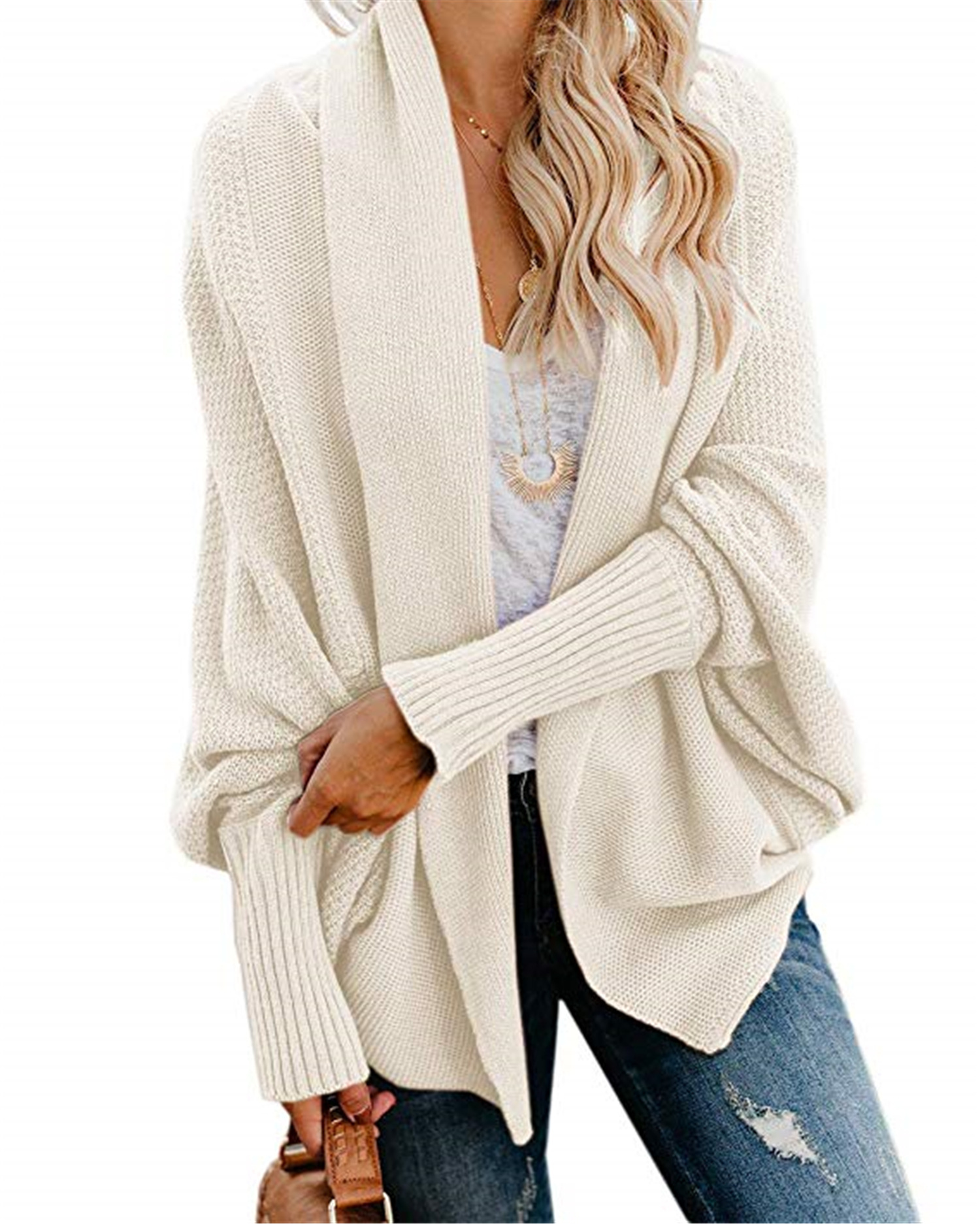 Women's Off-Shoulder Loose Knit Sweater Cardigan