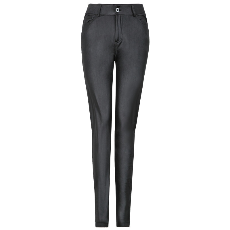Solid PU Leather Skinny Pants Women's High Waist Sexy Long Pants