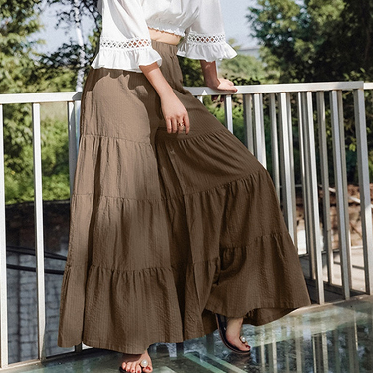 Women's Spliced Flared Pants Skirt Slimming Cake Pants